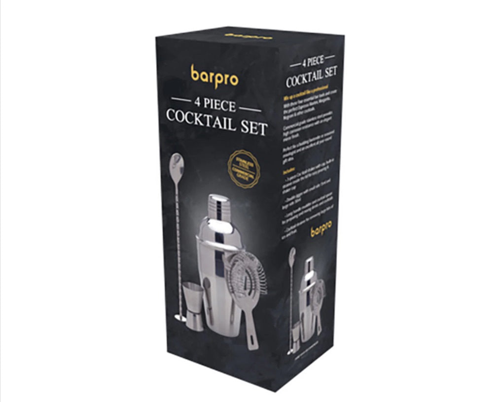 4pc Bapro Stainless Steel Cocktail Set