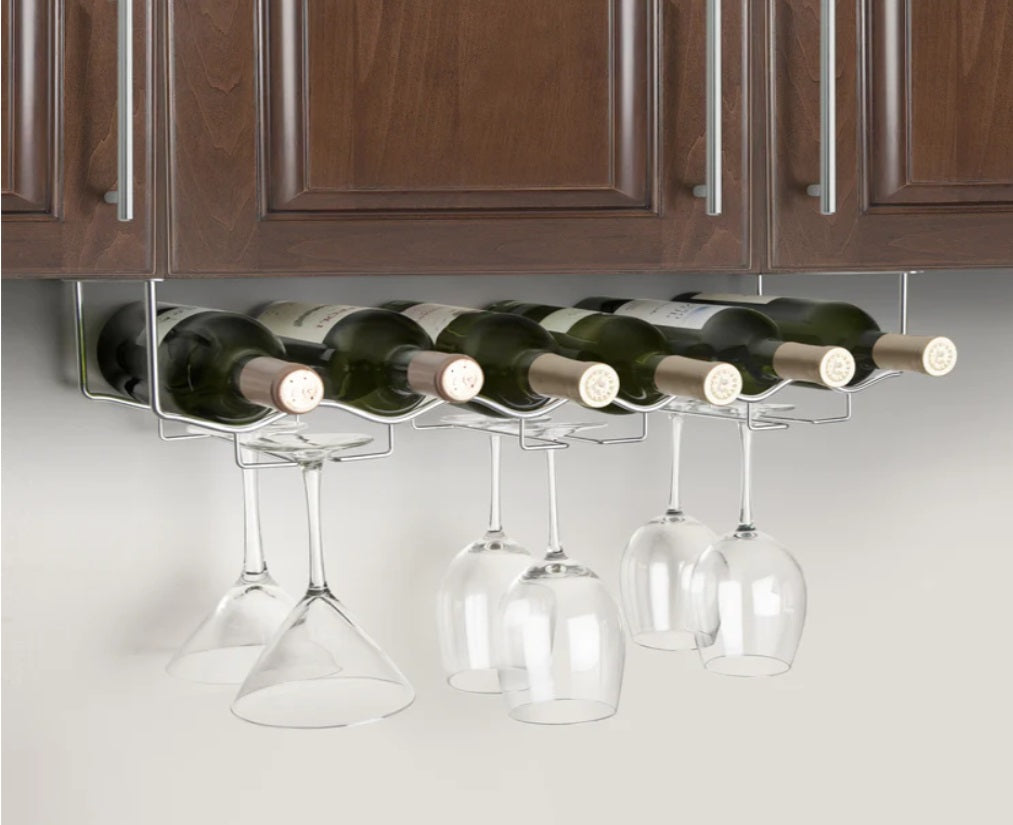 Under Cabinet 6 Bottle Wine / Glass Rack