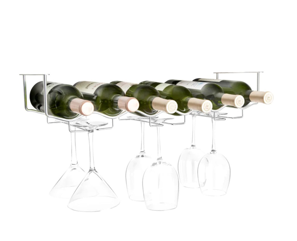Under Cabinet 6 Bottle Wine / Glass Rack