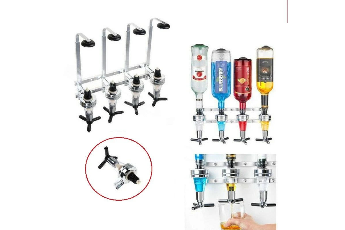 4-Bottle Wall Mounted Liquor Dispenser– 0.75/1lt