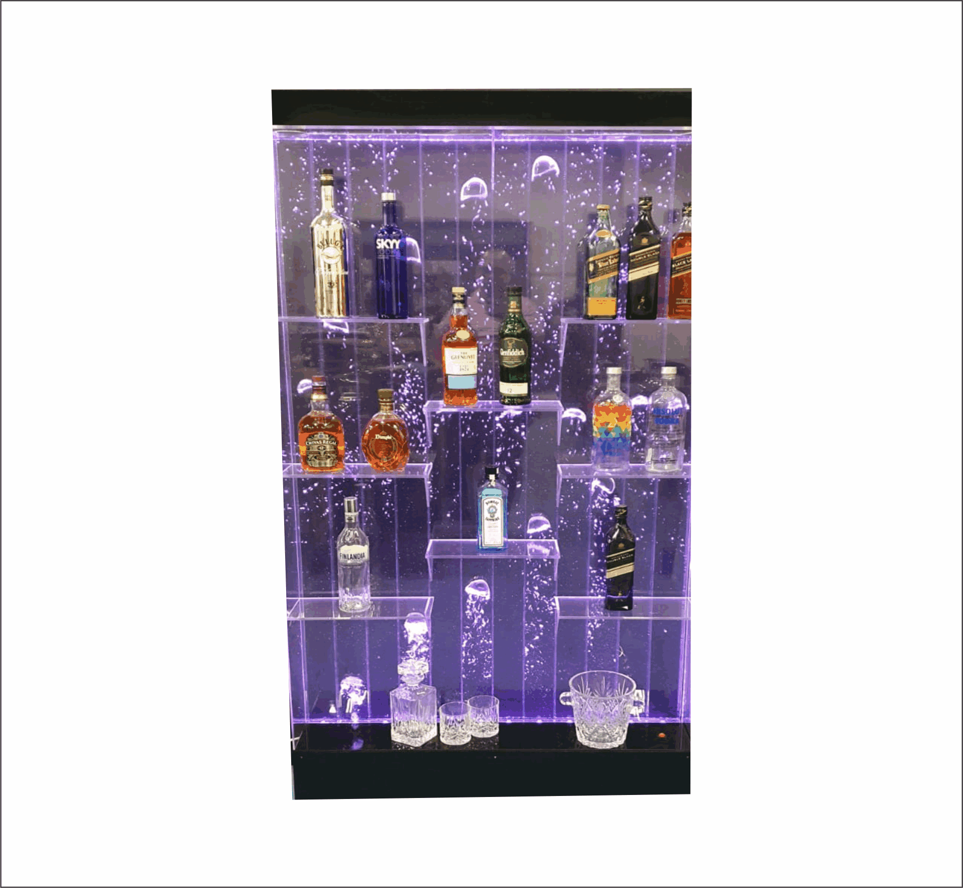LED Programmable  Bubble Bar Cocktail Cabinet