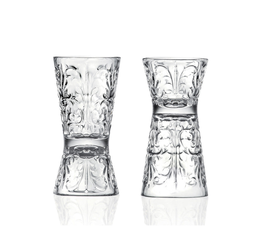 RCR Cristalleria Tattoo Clessidra Double Jigger 30 and 60ml