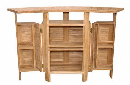 Teak Foldable Bar Table + 2 Chairs