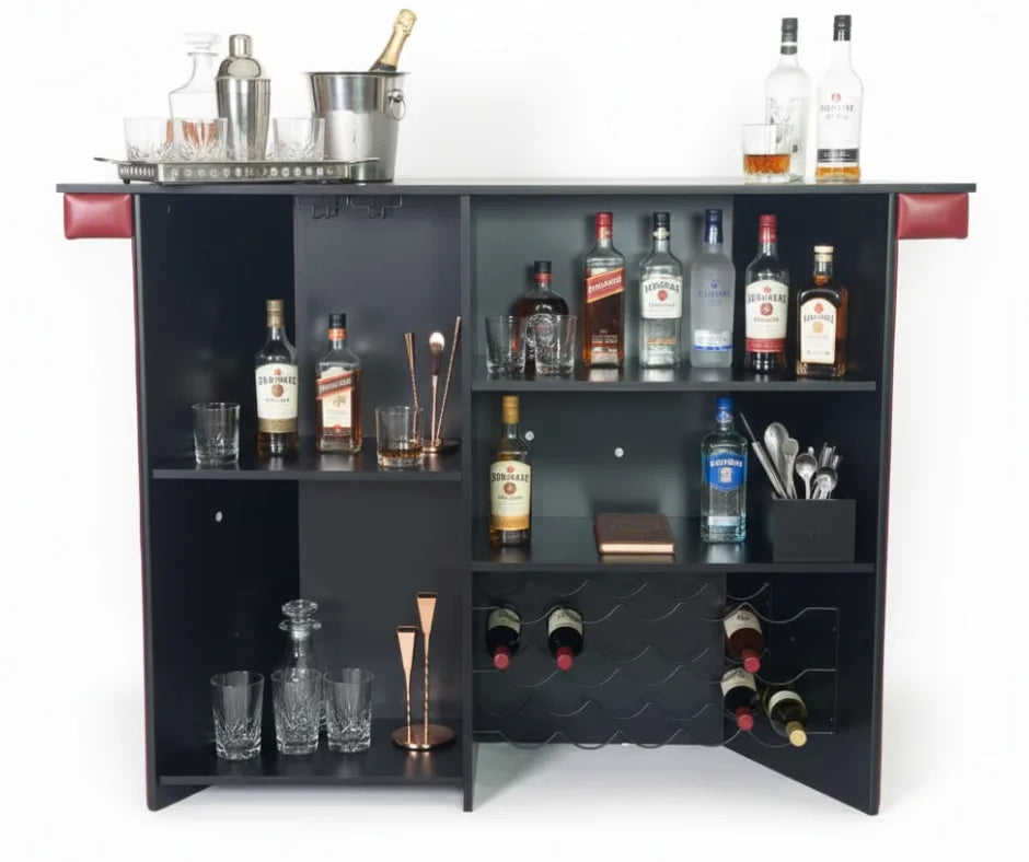 Hennessy Bar Counter is suitable for all the spaces for entertainment. theater, man cave, lounge, dining or living area. Serve the drinks in Style to family & friends.