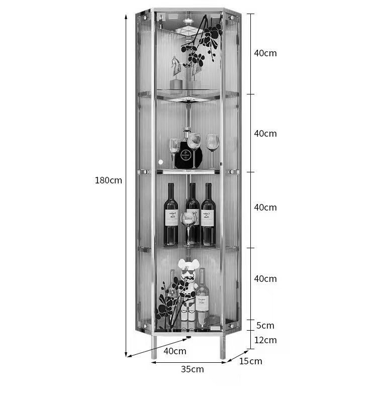 Bella Reeded Glass Cabinet