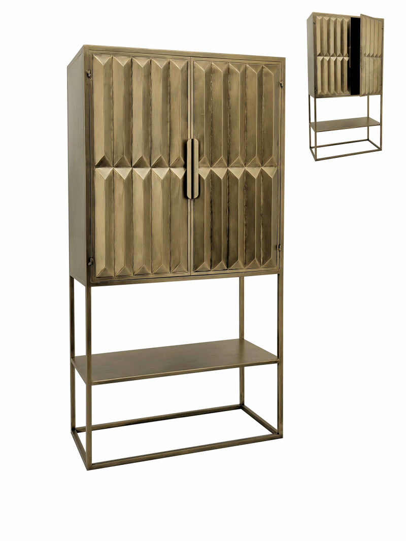 Gold Metal Bar Cabinet