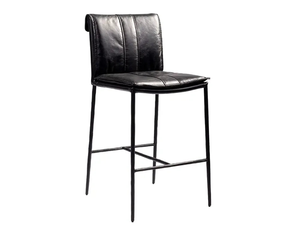 Shop the luxurious Mayer Leather Stool, available in Black Leather Bar Stools top-grain leather.