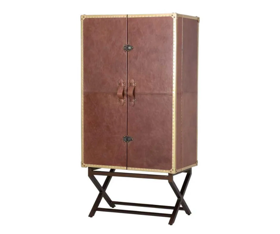 Prestige Cross Leather Bar Cabinet