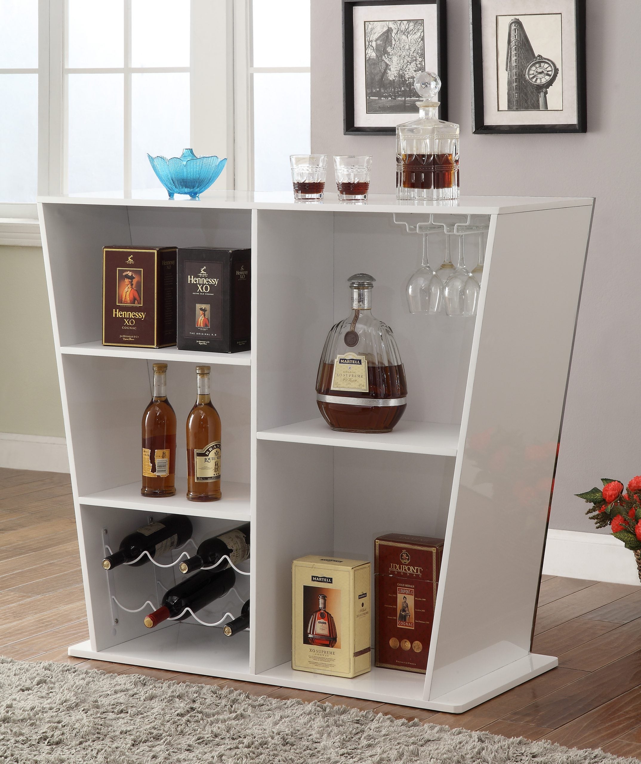 White Sapphire Bar Counter storage