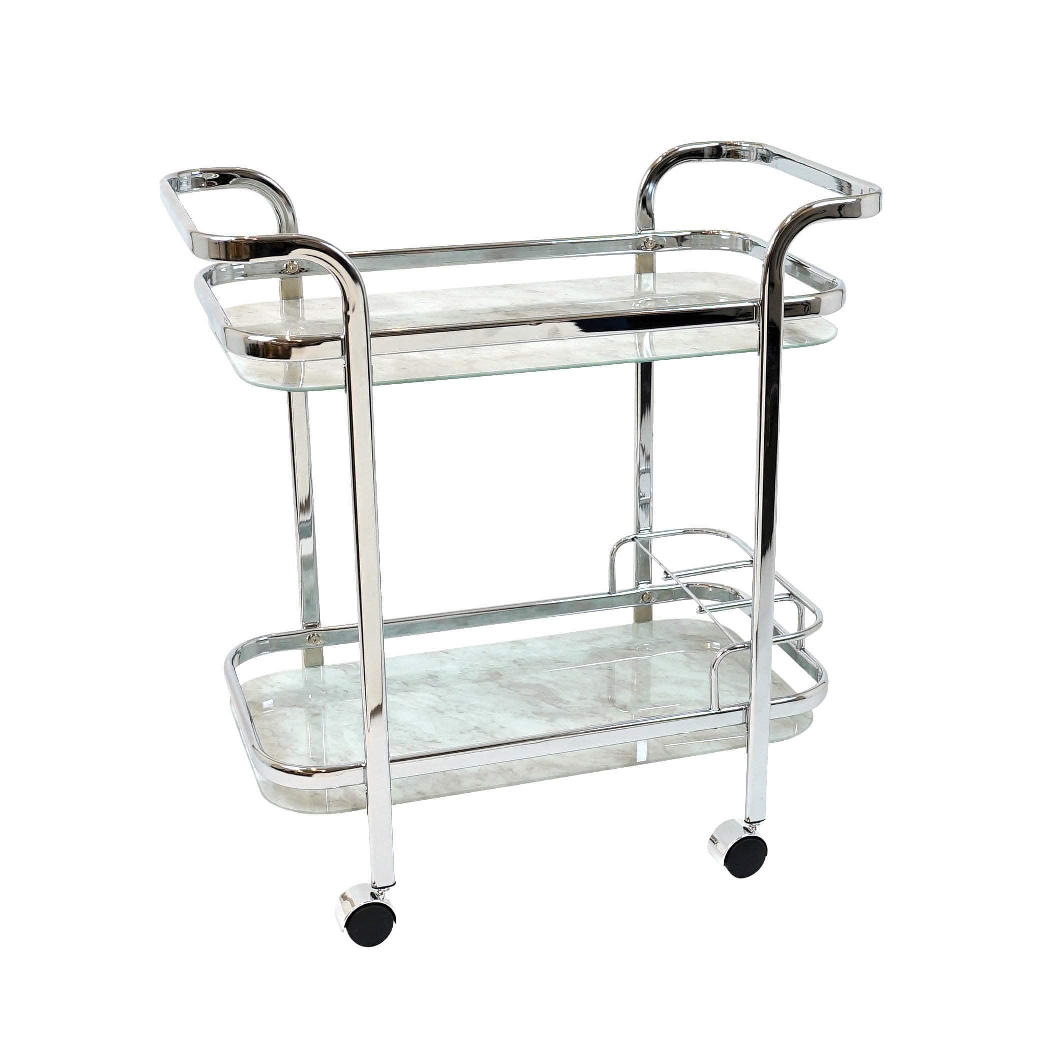 Hollywood Silver Chrome Bar cart