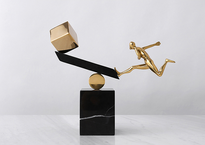 Golden Running Man Home Decor