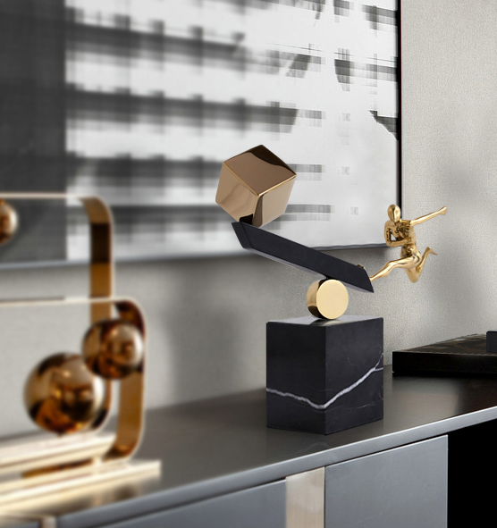Golden Running Man Home Decor
