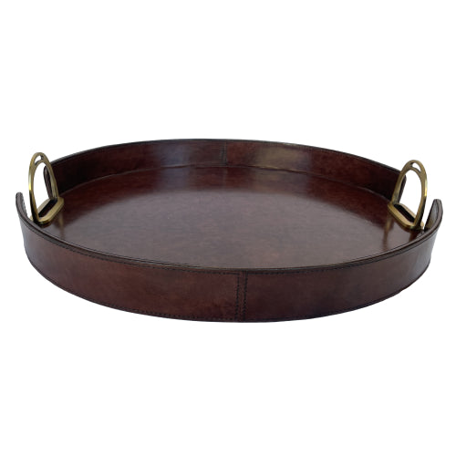 LEATHER TRAY WITH STIRRUPS