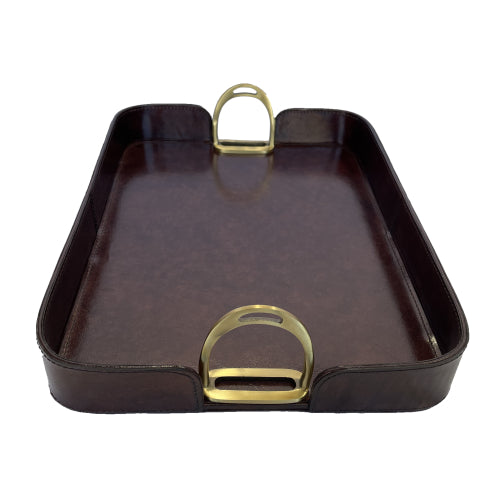 LEATHER TRAY WITH STIRRUPS