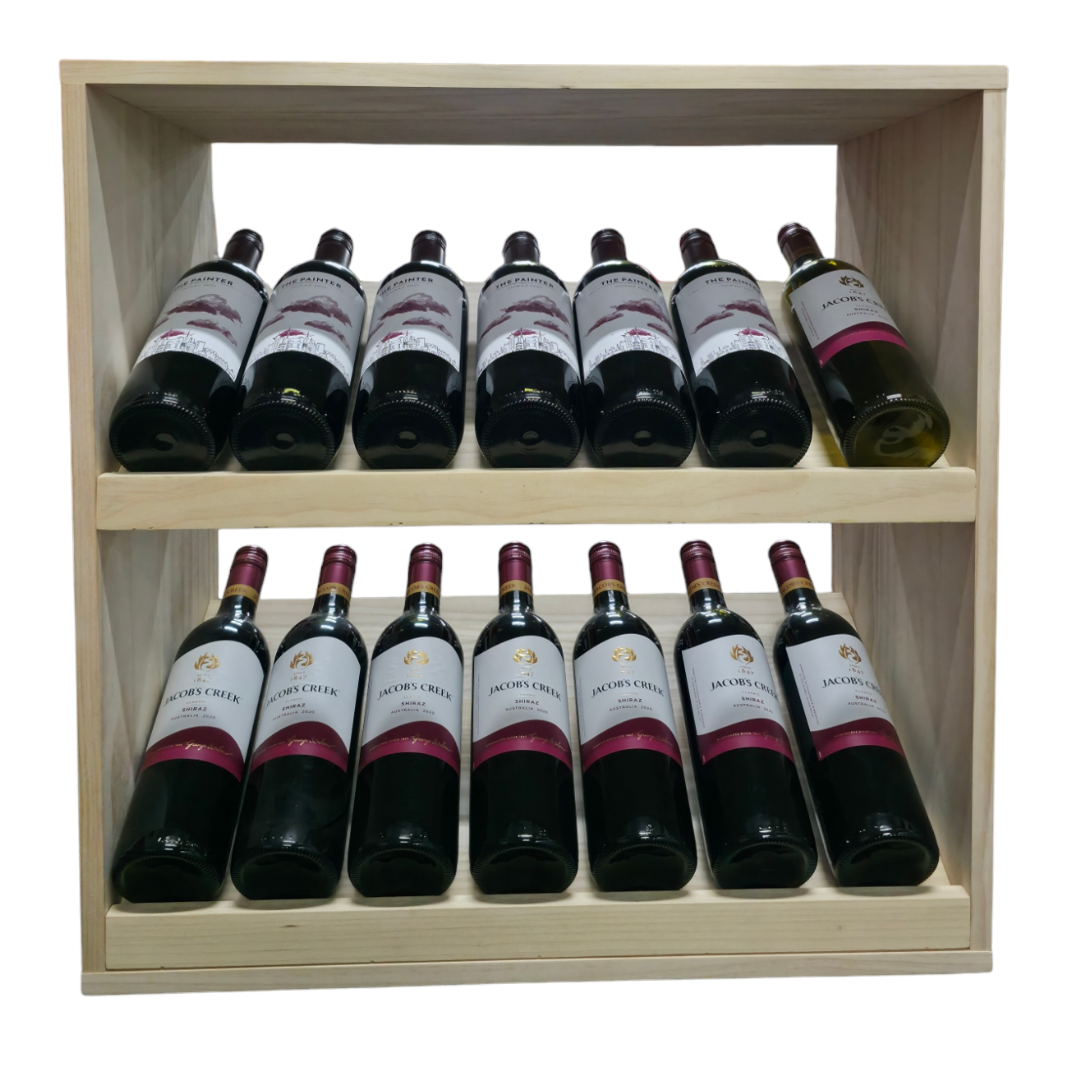 Double Diagonal Wine Rack 14 Bottle Wine Rack