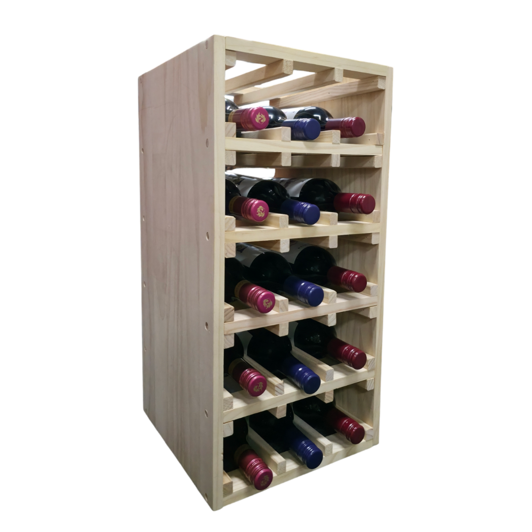 15 Bottles Wood Wine Rack