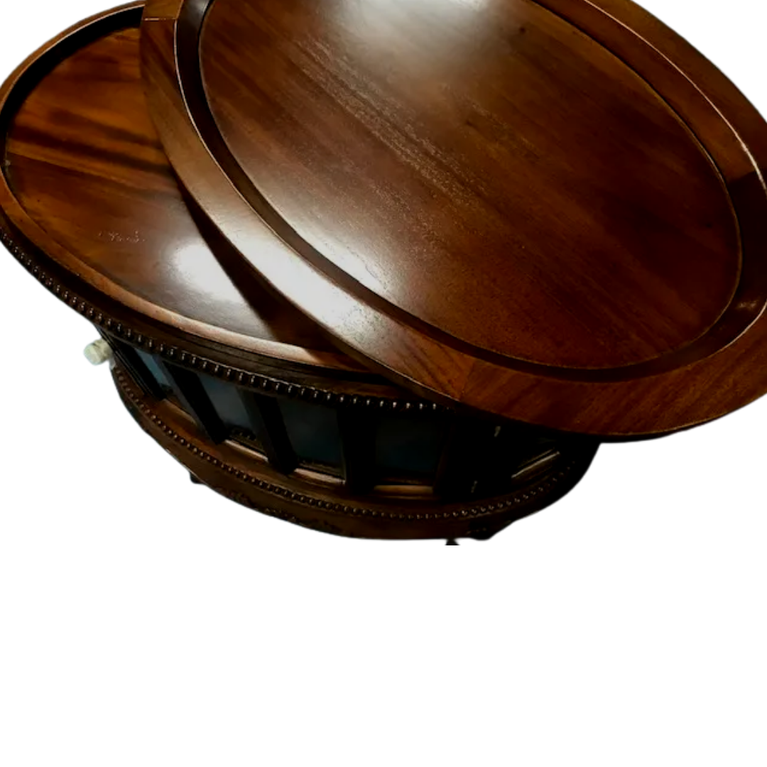 Mahogany Oval Drink Cocktail Cabinet