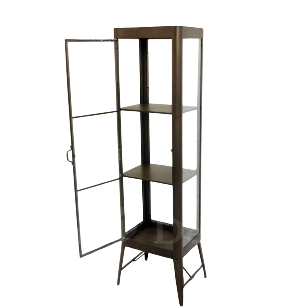 intage Loft Industrial Style Retro Iron Display Cabinet, Glass Display Cabinet, Metal Display Cabinet