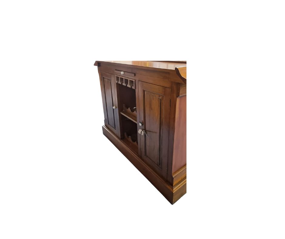 Solid Wood Canopy Bar Cabinet
