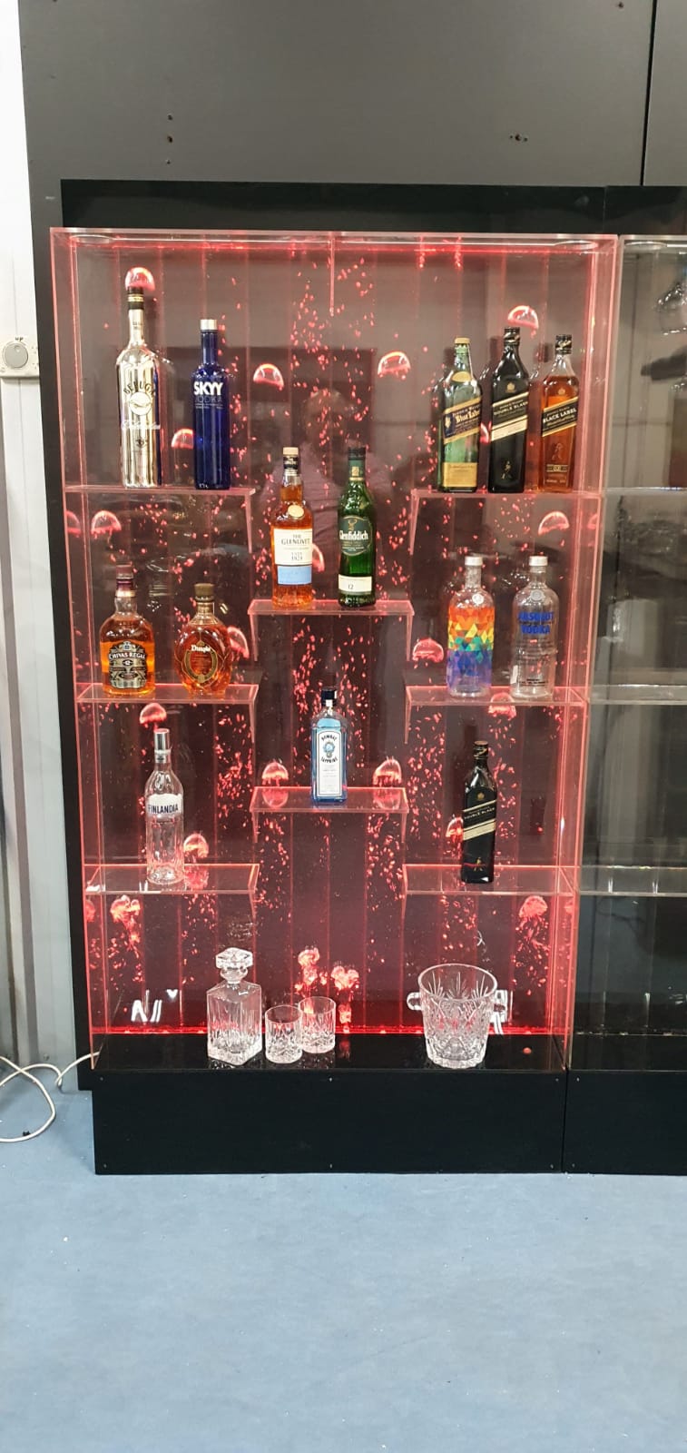 LED Programmable  Bubble Bar Cocktail Cabinet