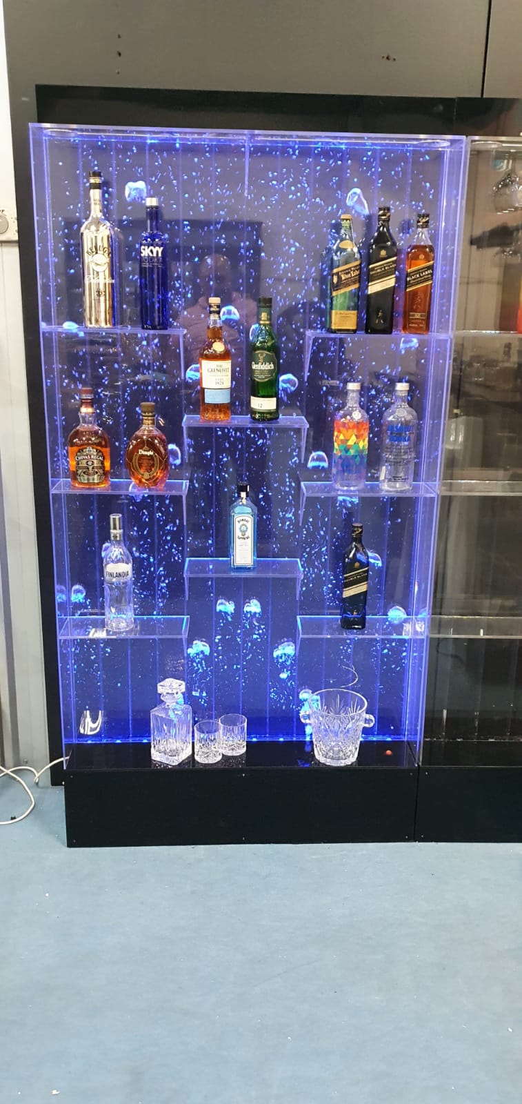 LED Programmable  Bubble Bar Cocktail Cabinet