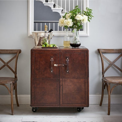 Leather Bar Cabinet