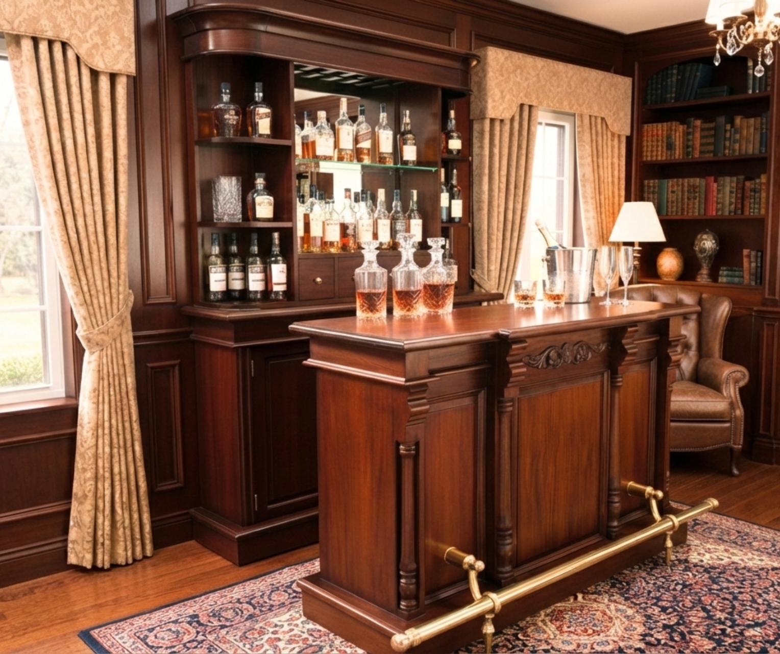 Ivanka Solid Wood Bar Cabinet