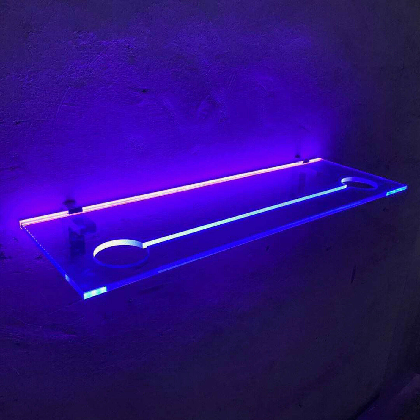 Esha Wall Mounted LED Shelf -  Acrylic