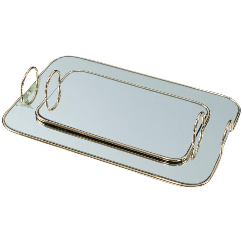 Golden Mirrored Tray - Large