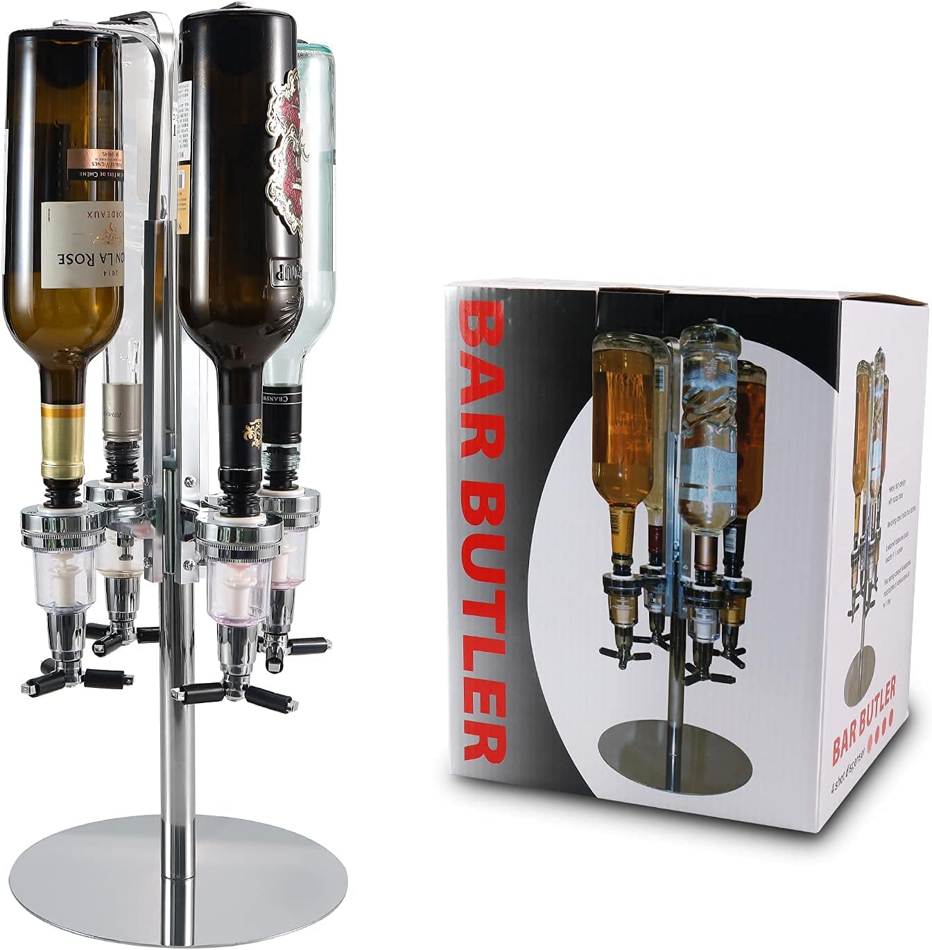 revolving liquor dispenser 4 bottle