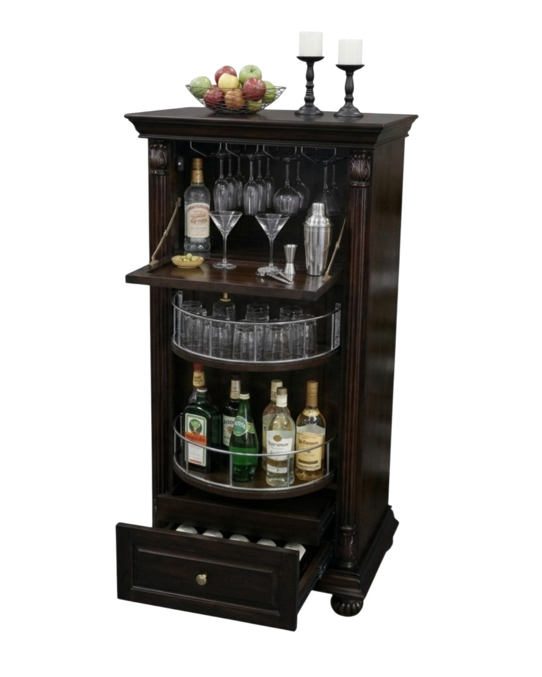 Cognac Hide A Bar Wine Bar Cabinet
