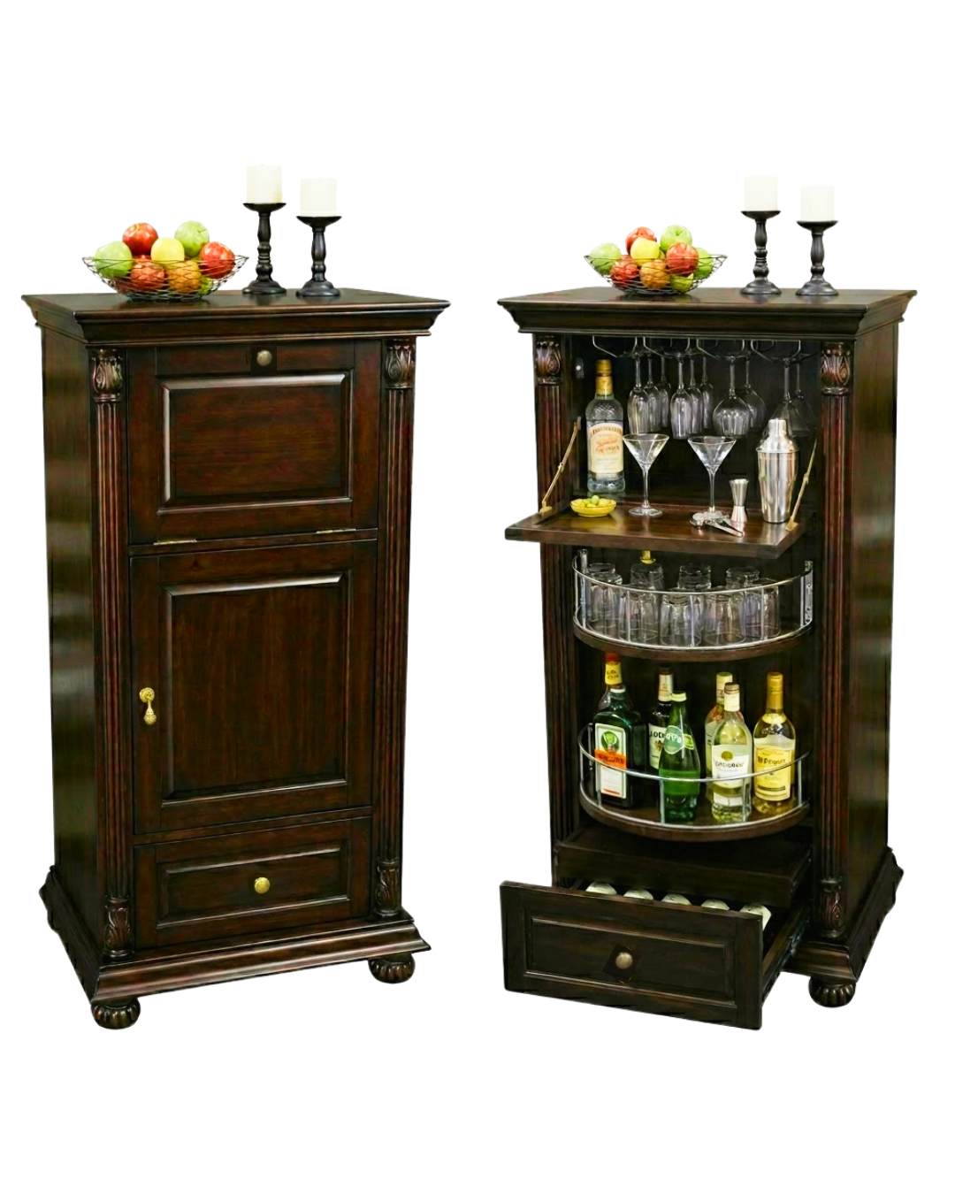 Cognac Hide A Bar Wine Bar Cabinet