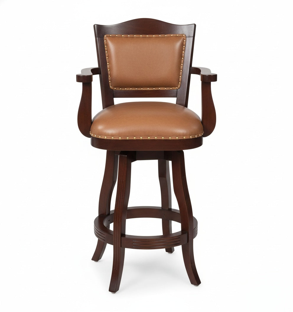 Solid Mahogany Wood Bar Stool