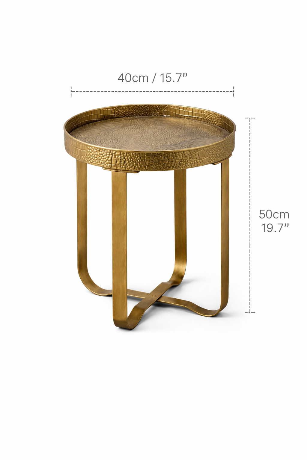 Small Round Textured Rustic Gold Round Table